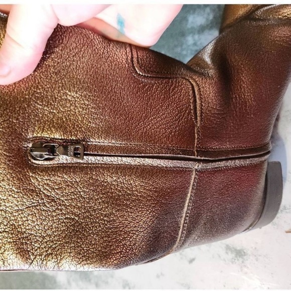 Prada gold metallic riding boots sz 37.5 - Picture 4 of 6